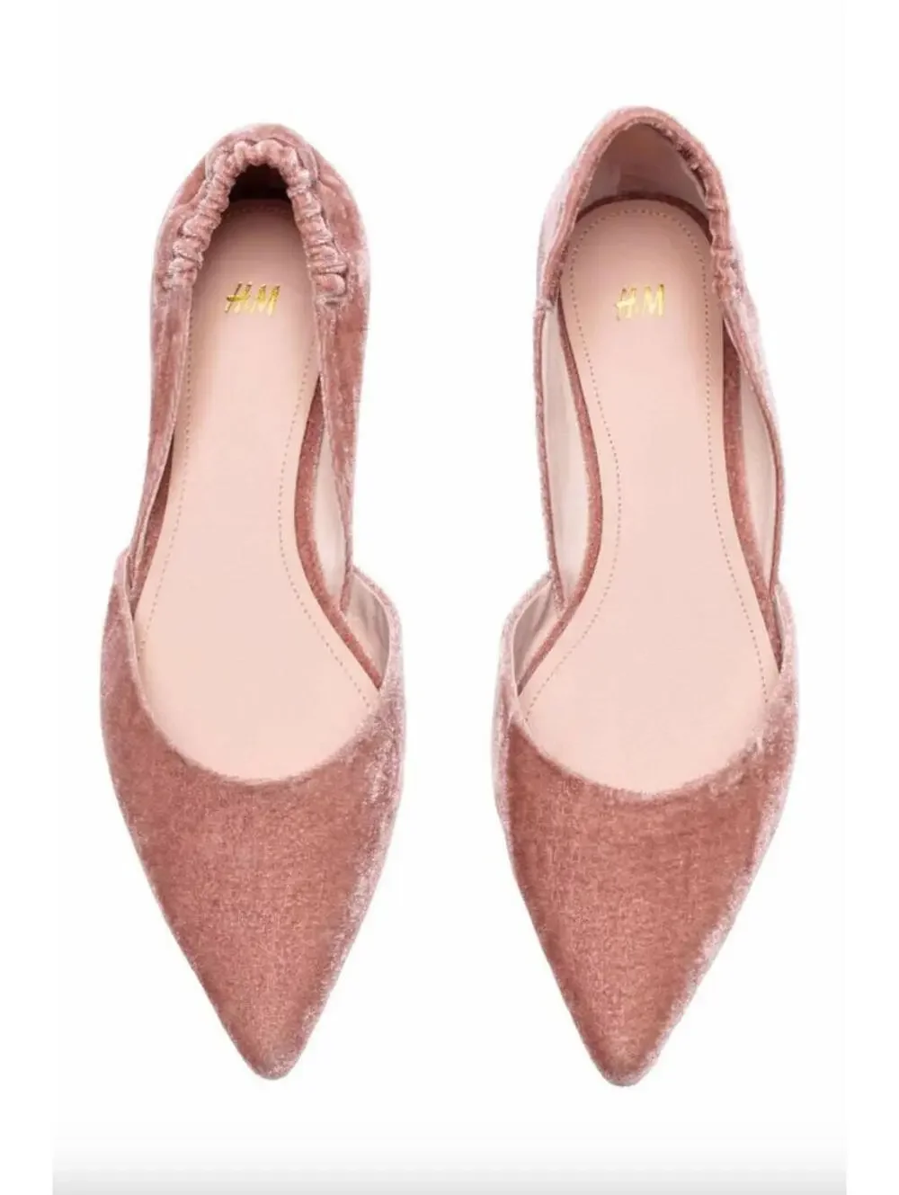 (RC) H&M Retired Women’s Mauve Velvet Pointed Toe Ballet Flats Slippers Size 10